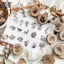Load image into Gallery viewer, JIANWU 1pc Animal forest Post series log rubber seal cute Round stamps Wood clear stamps for scrapbooking DIY bullet journal