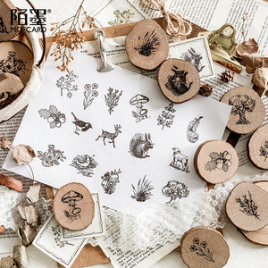 JIANWU 1pc Animal forest Post series log rubber seal cute Round stamps Wood clear stamps for scrapbooking DIY bullet journal