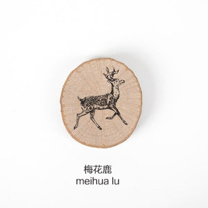 JIANWU 1pc Animal forest Post series log rubber seal cute Round stamps Wood clear stamps for scrapbooking DIY bullet journal